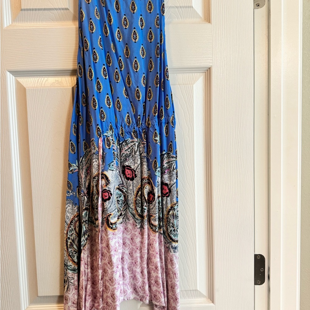 Free People Blue and Pink Mini Dress